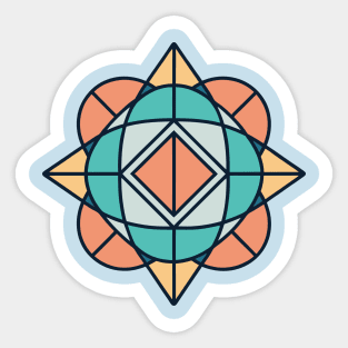 Geometric mandala of balance and energy Sticker